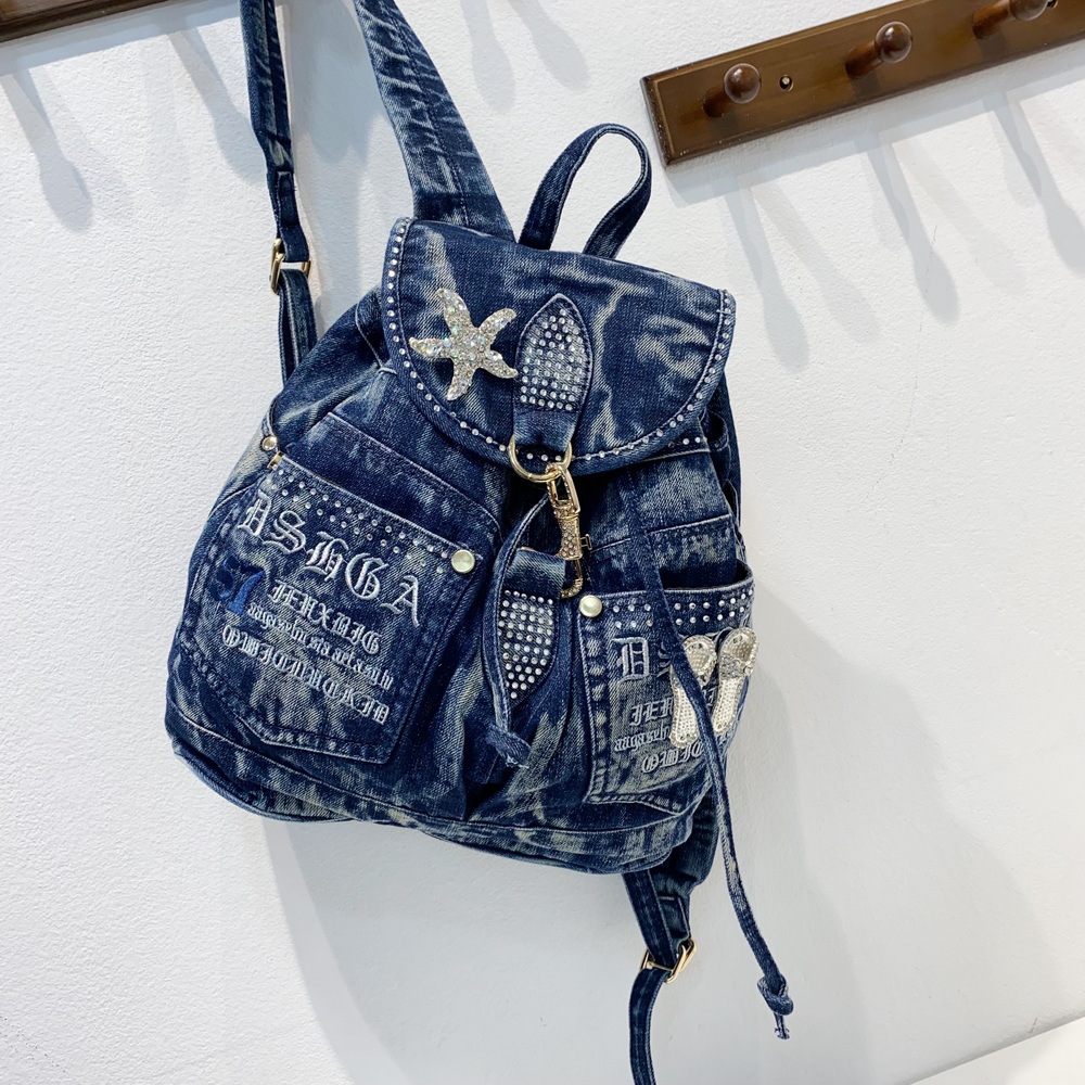Travel Backpack Anti Theft - Zaino da donna in denim di
