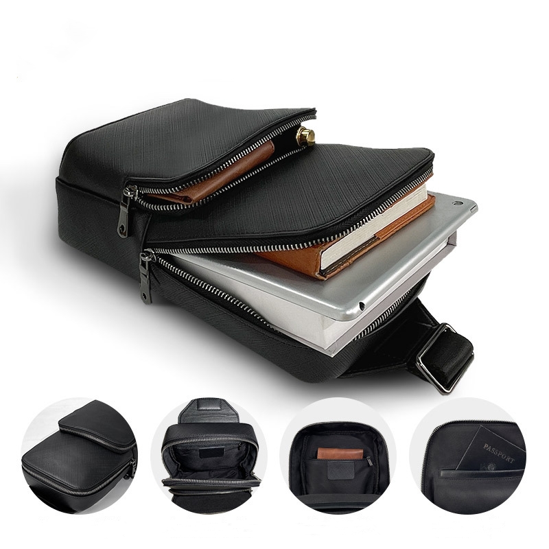 Sling Backpack Shoulder - Fashion Design nero borsa a tracolla
