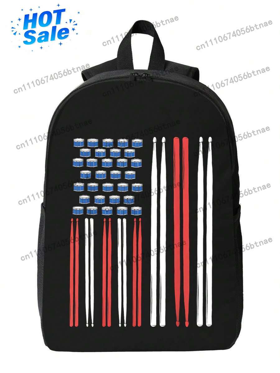 Drum Sticks US American Flag 3 - School Backpack Teen recensione e prezzo