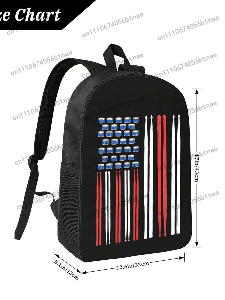 Drum Sticks US American Flag 3 - School Backpack Teen recensione e prezzo